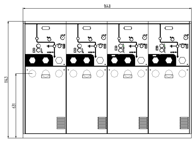 戶內固體絕緣環網柜結構圖 戶內固體絕緣環網柜結構圖