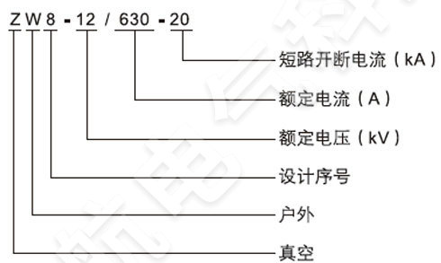 ZW8-12/630-20戶外高壓真空斷路器型號含義